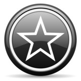 star black glossy icon on white background