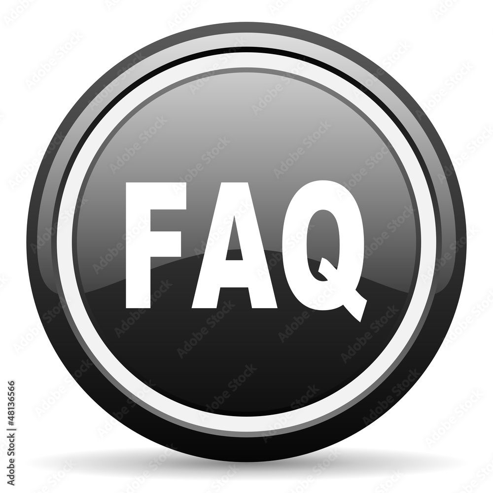 faq black glossy icon on white background faq black glossy icon on white background
