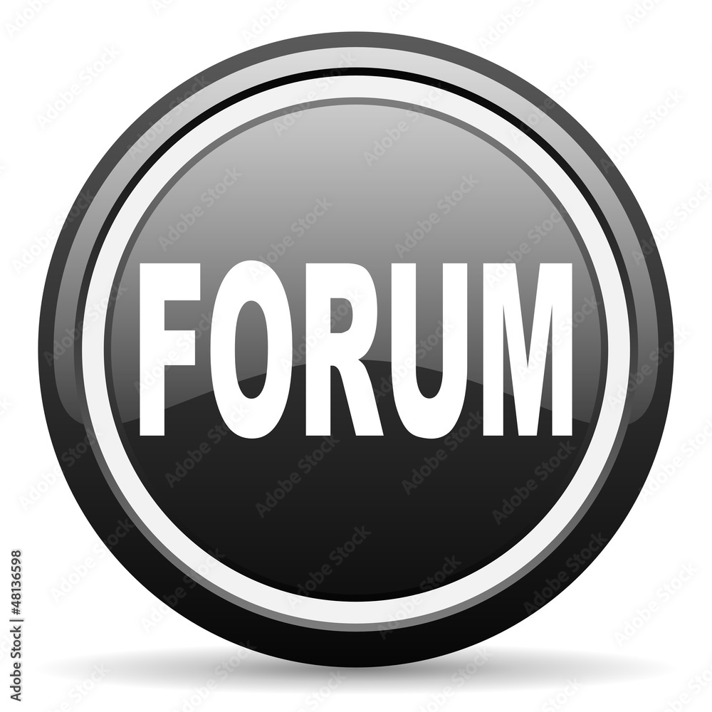 forum black glossy icon on white background forum black glossy icon on white background