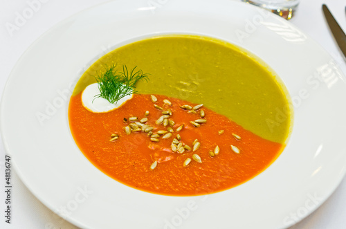 Creamy two colored soup