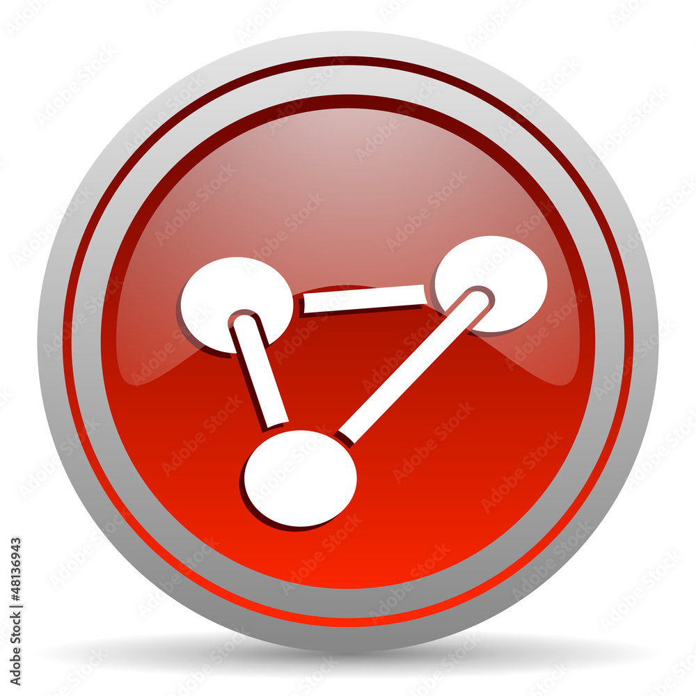 chemistry red glossy icon on white background chemistry red glossy icon on white background