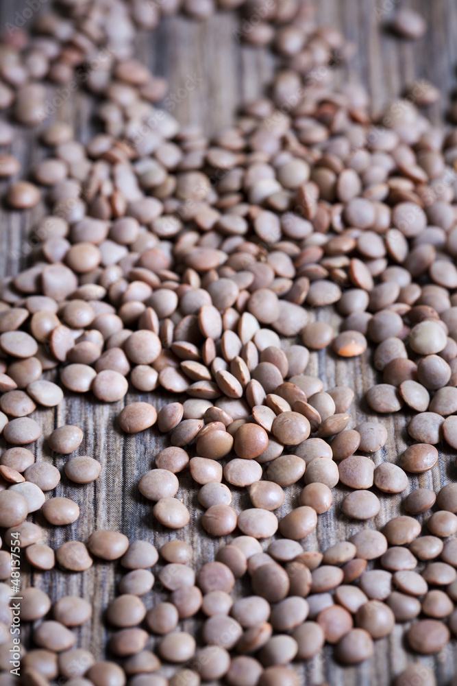 Lentils on a wooden background Lentils on a wooden background