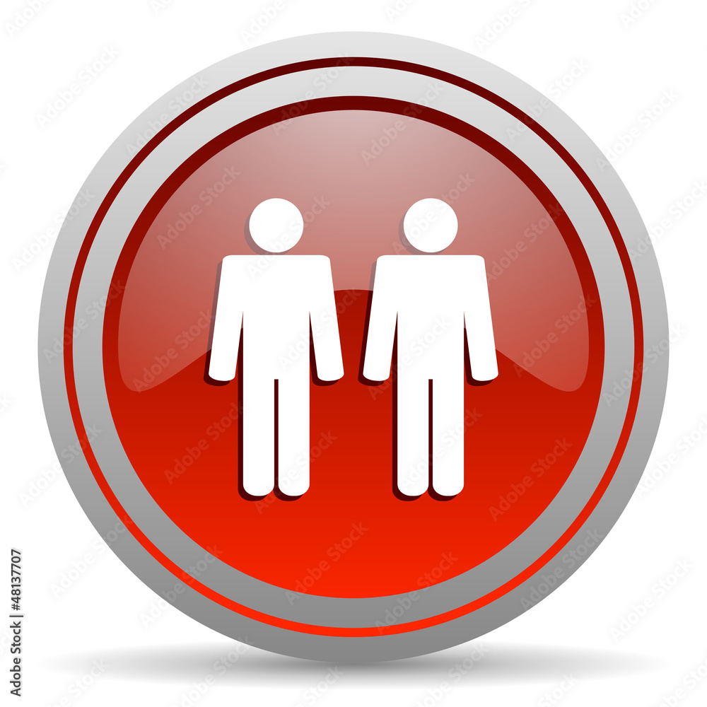 couple red glossy icon on white background couple red glossy icon on white background