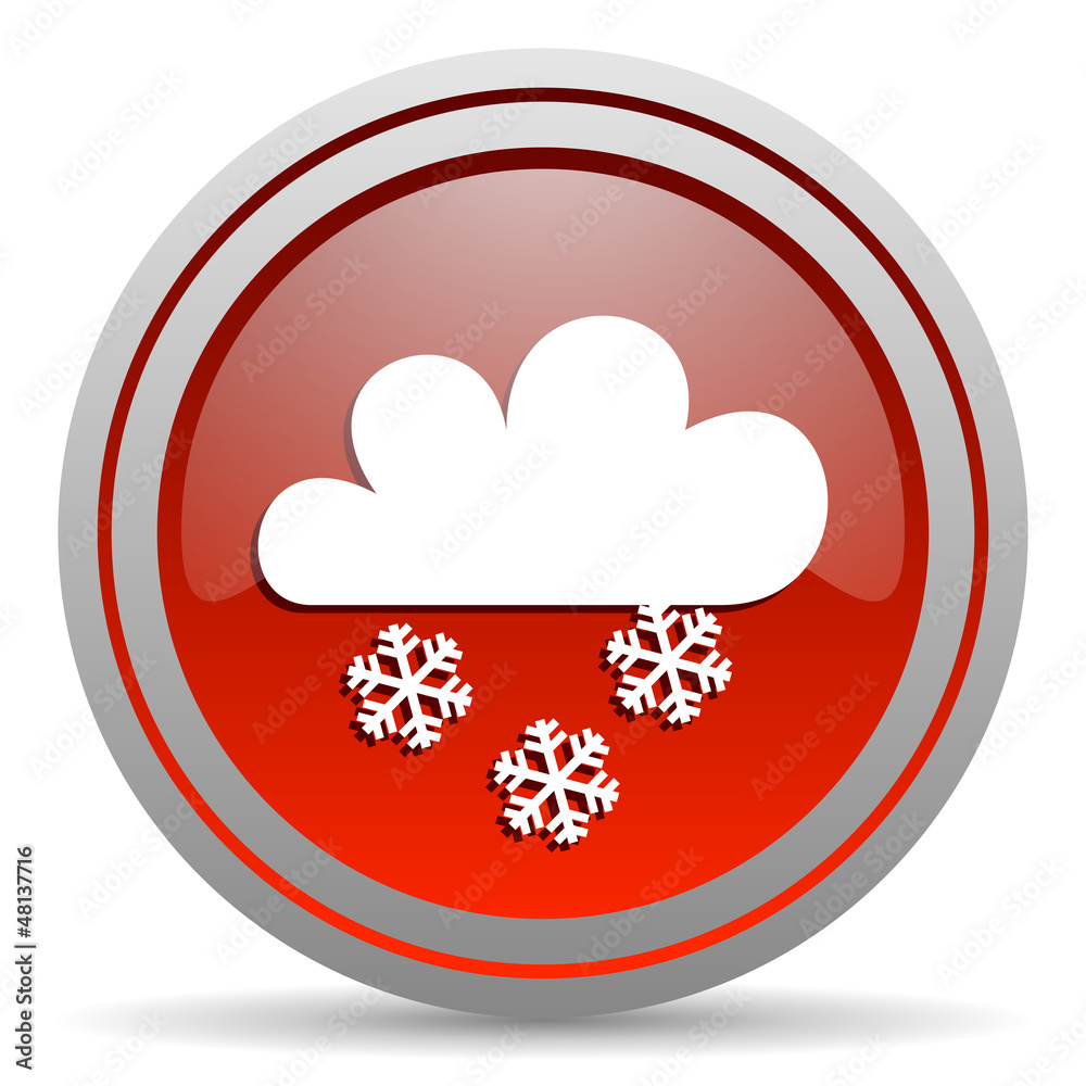 weather forecast red glossy icon on white background weather forecast red glossy icon on white background