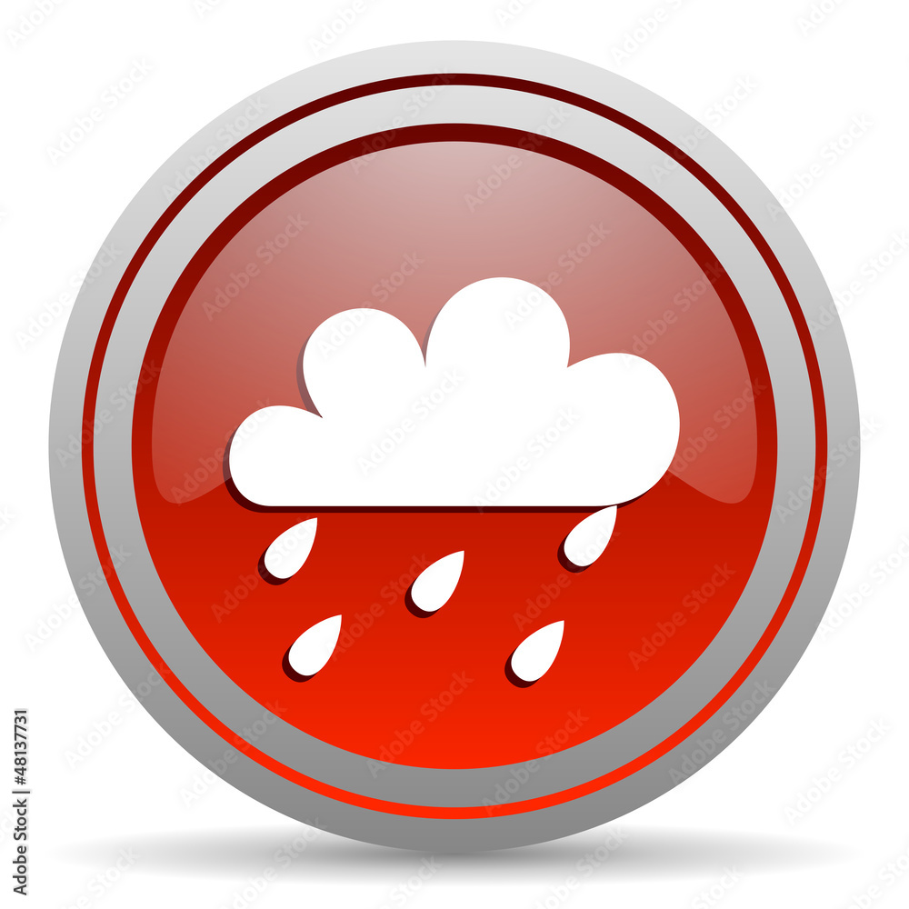 weather forecast red glossy icon on white background weather forecast red glossy icon on white background
