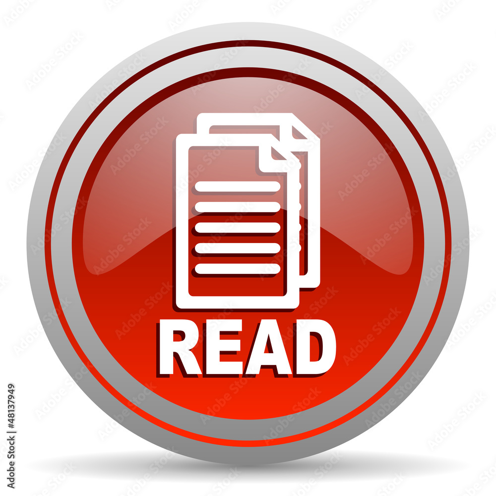 read red glossy icon on white background read red glossy icon on white background