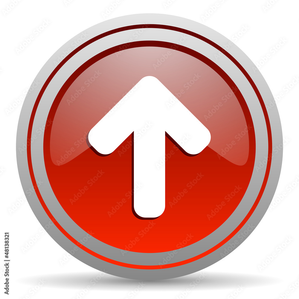 arrow up red glossy icon on white background arrow up red glossy icon on white background