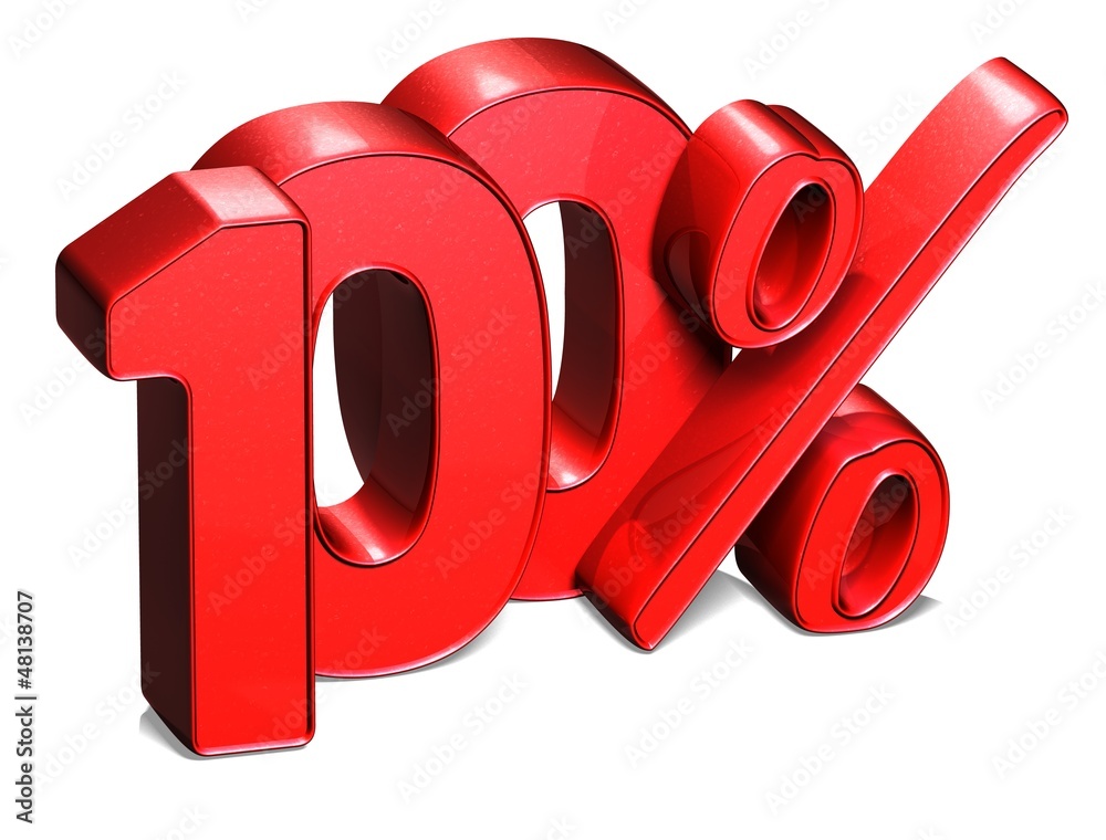 3D 100 Percent on white background 3D 100 Percent on white background