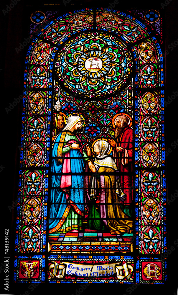 Stained Glass Mary Elizabeth Joseph Monastery Montserrat