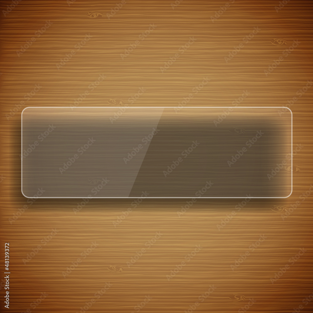Wood background with glass frame Wood background with glass frame