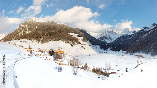 Idyllic Alpine Village in Winter