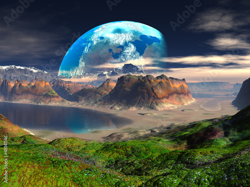 Fototapeta Naklejka Na Ścianę i Meble -  Hidden Cove on Distant Planet