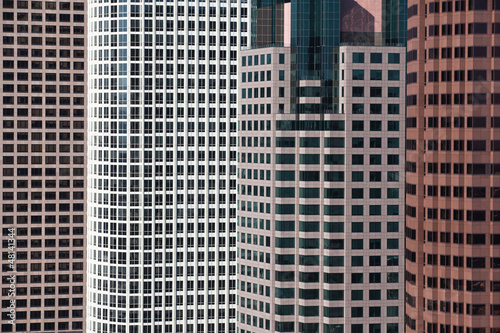 A detail of a modern high buildings in Los Angeles