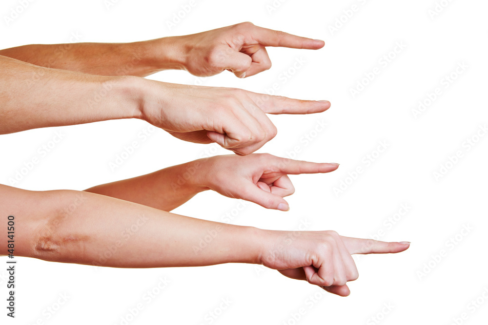 Mit Dem Finger Auf Andere Zeigen stock.adobe.com