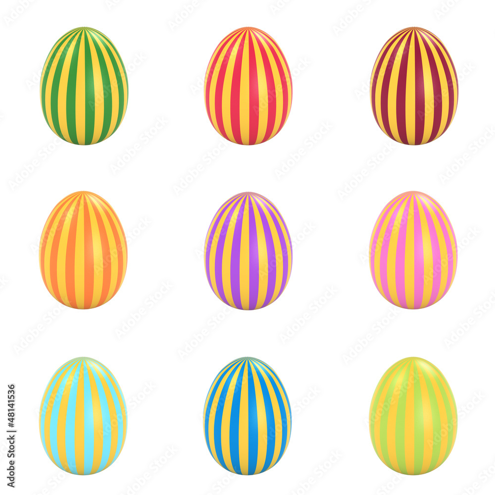 Colorful easter eggs set