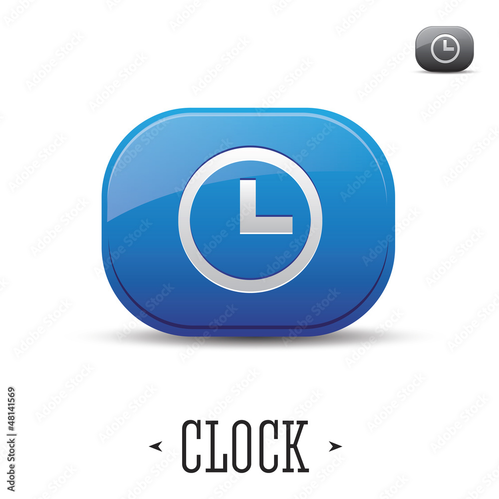 Chrome clock button blue Chrome clock button blue