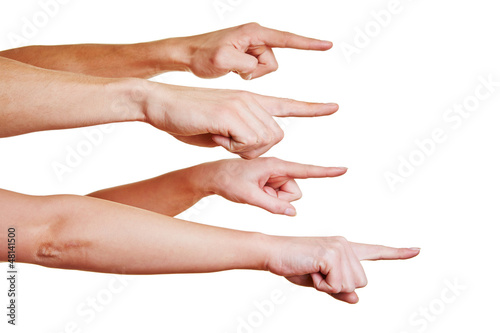 Mobbing durch Finger zeigen