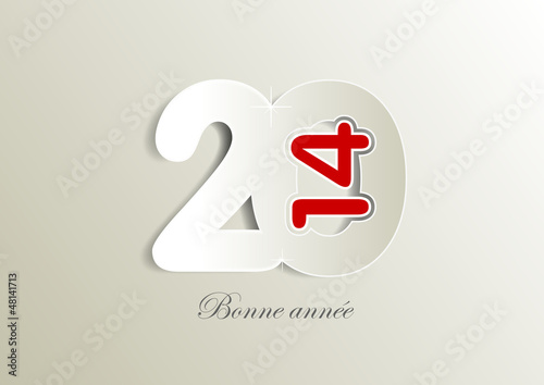 2014 - Bonne année -  gris et rouge