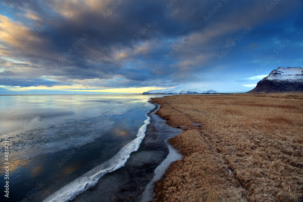 Frozen coast in Iceland