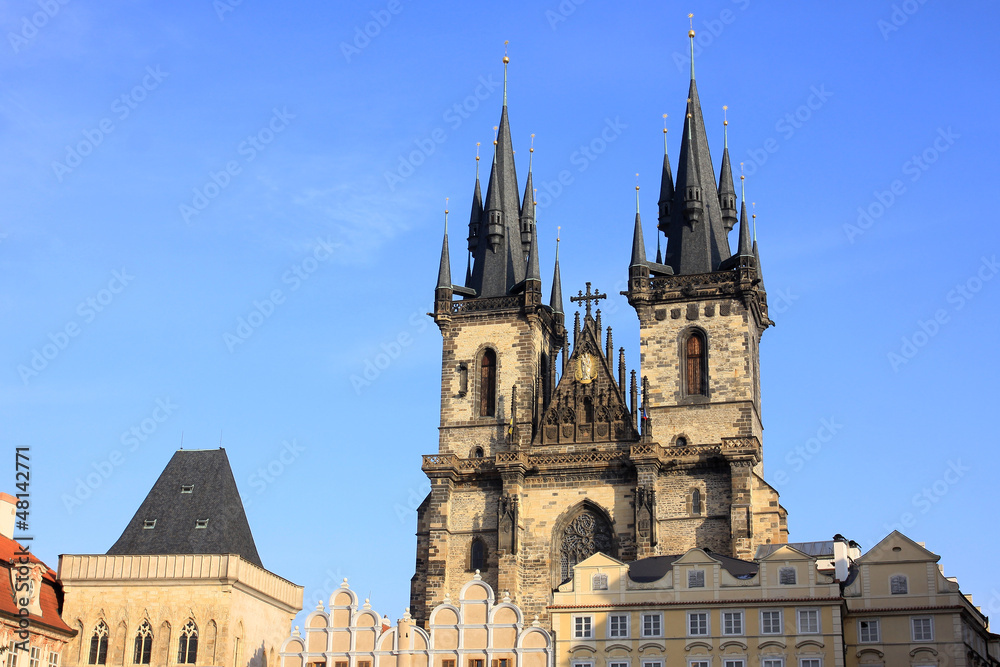 Tyn Cathedral on the Oldtown Square in Prague