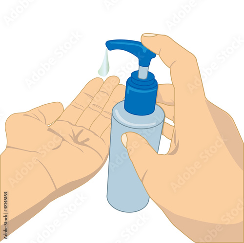 pumping lotion from bottle vector