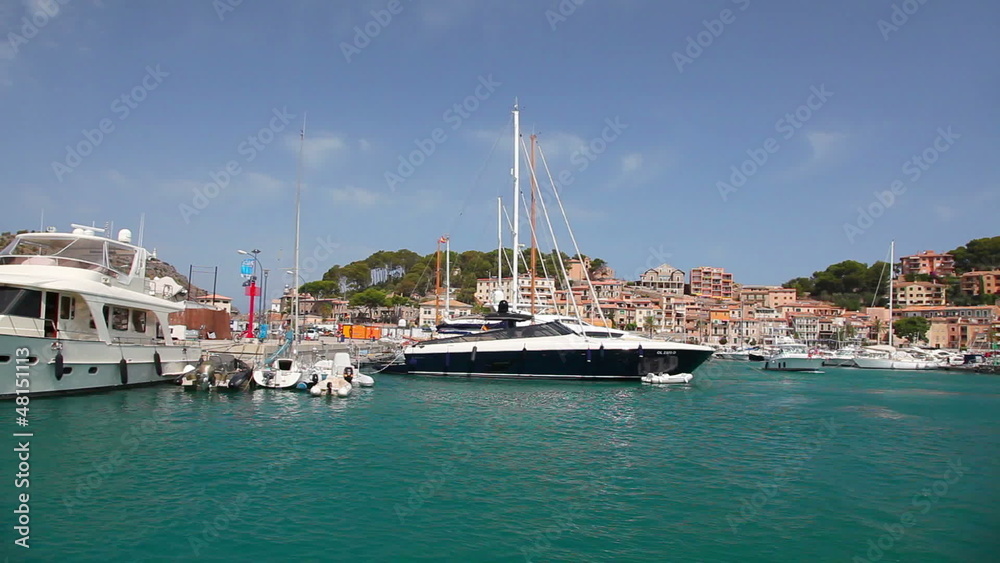 Yachts in Port de Soller, Mallorca Island, Spain Yachts in Port de Soller, Mallorca Island, Spain
