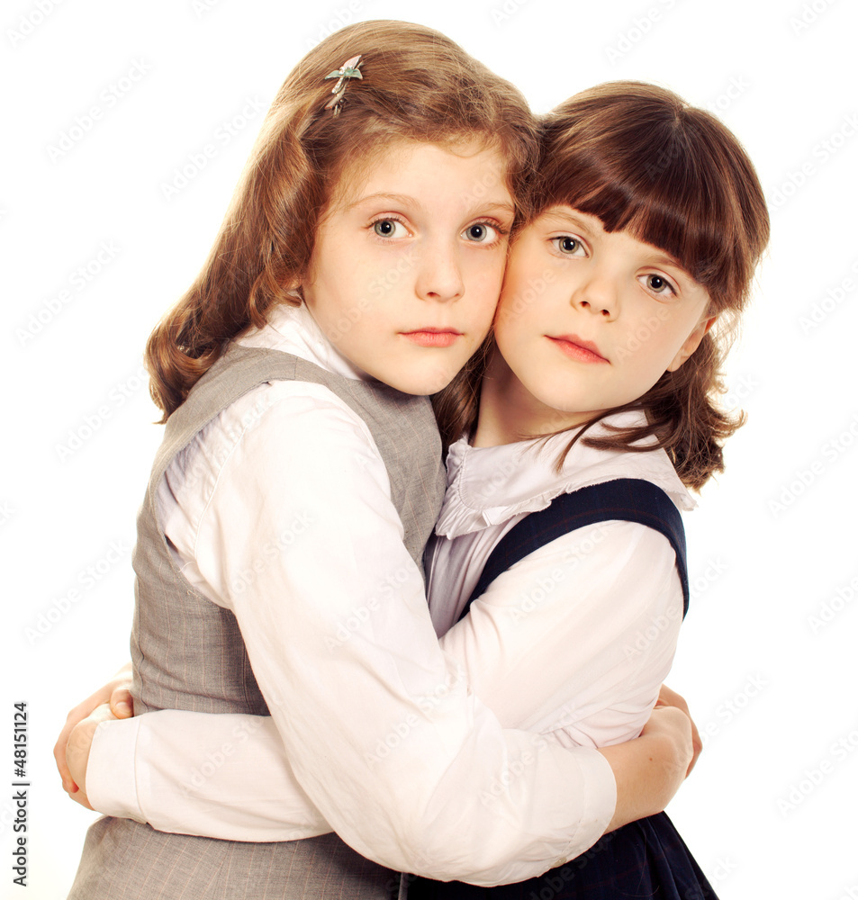 two little girls Portrait of two little girls twins Stock Photo by ©zagorodnaya ...