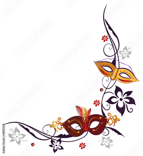 Karneval, Fasching, Maske, Ranke, bunt