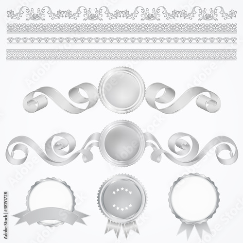 Vector set: Silver Awards. Abstract design elements