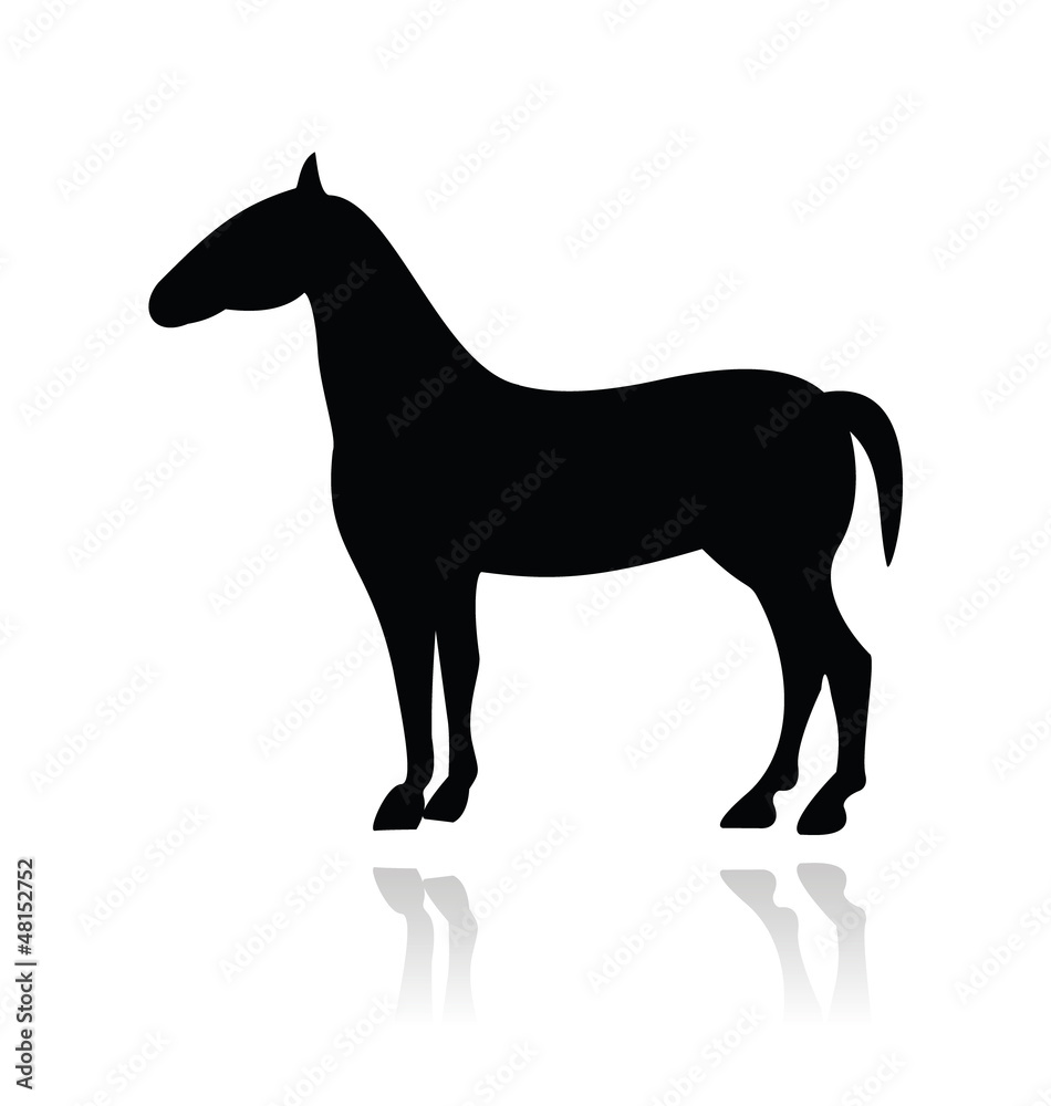 Horse vector icon with reflection