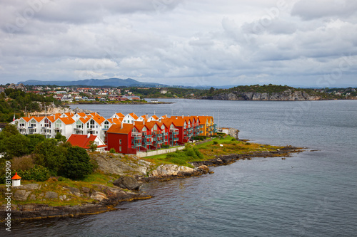 Typical architecture of the Norwegian coast. Stavanger, Norway.