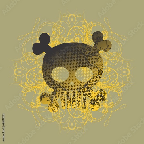 brown burn skull