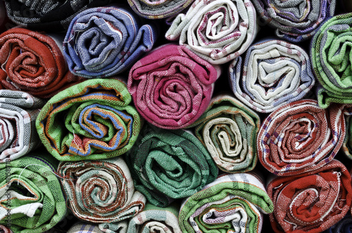 Pile of colorful cotton towels