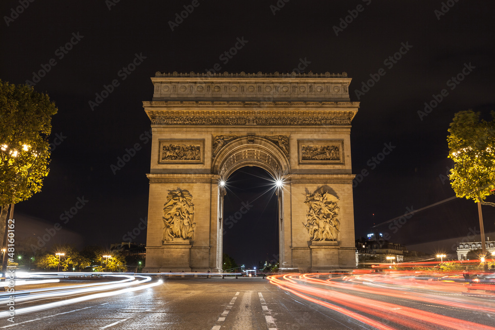 Arch de Triomphe and Champs-Elysees
