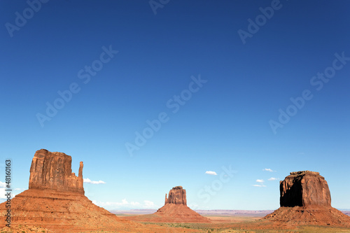 Monument Valley with big blue sky