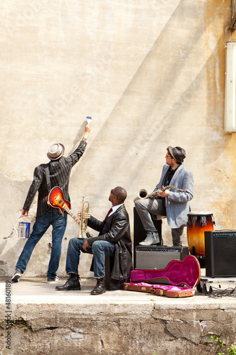 Wall Mural blues band in exterior