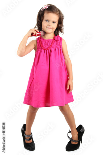 beautiful little girl doing...