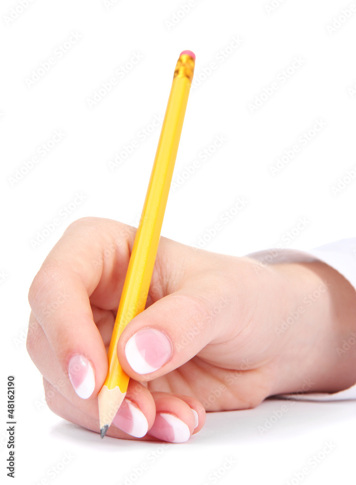 Closeup of businesswoman hand, writing on paper Closeup of businesswoman hand, writing on paper