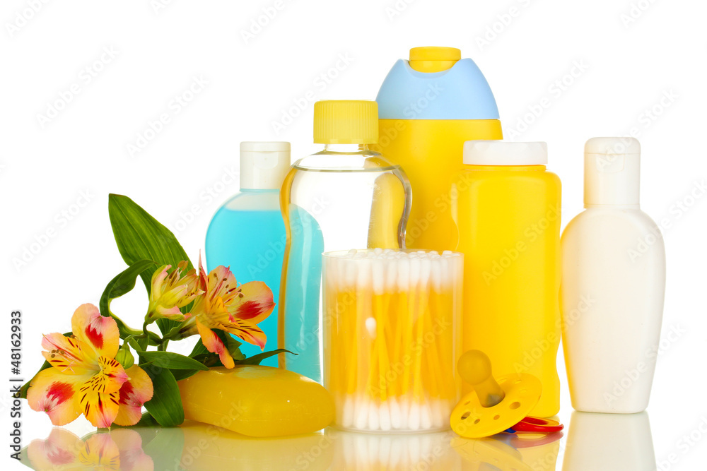 Baby cosmetics isolated on white