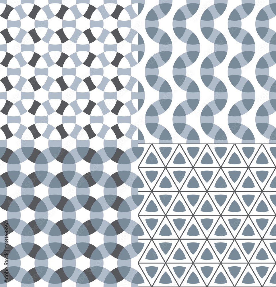 Fototapeta premium Geometric modular seamless patterns set.