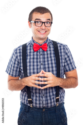 Ecstatic nerd man