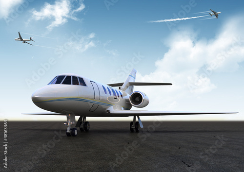 white private jet photo