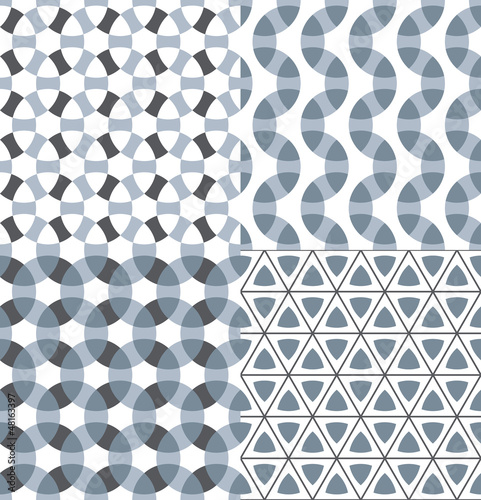 Geometric modular seamless patterns set.