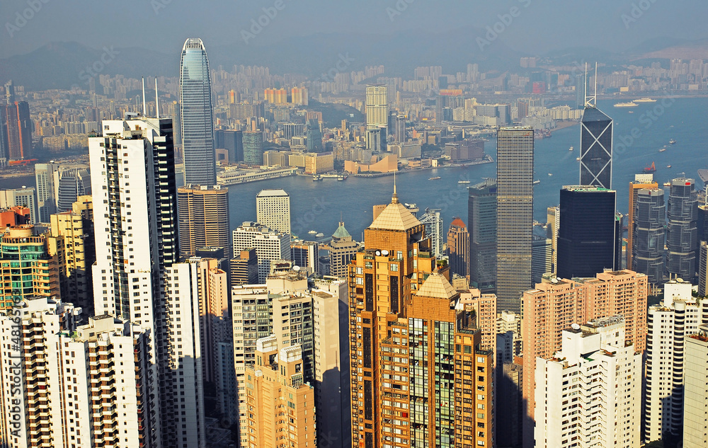 Fototapeta premium China, Hong Kong cityscape from the Peak