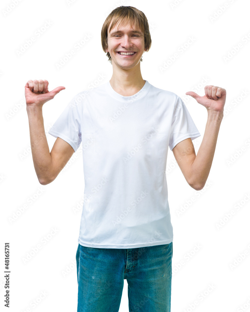 Pretty young man on white backgroun Pretty young man on white backgroun