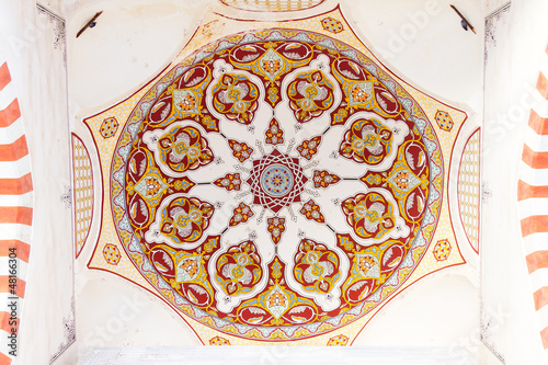 Interior view of a dome from Uc Serefeli Mosque courtyard, Edirn photo