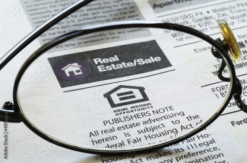 Classifieds advertisement concept of real estate sales
