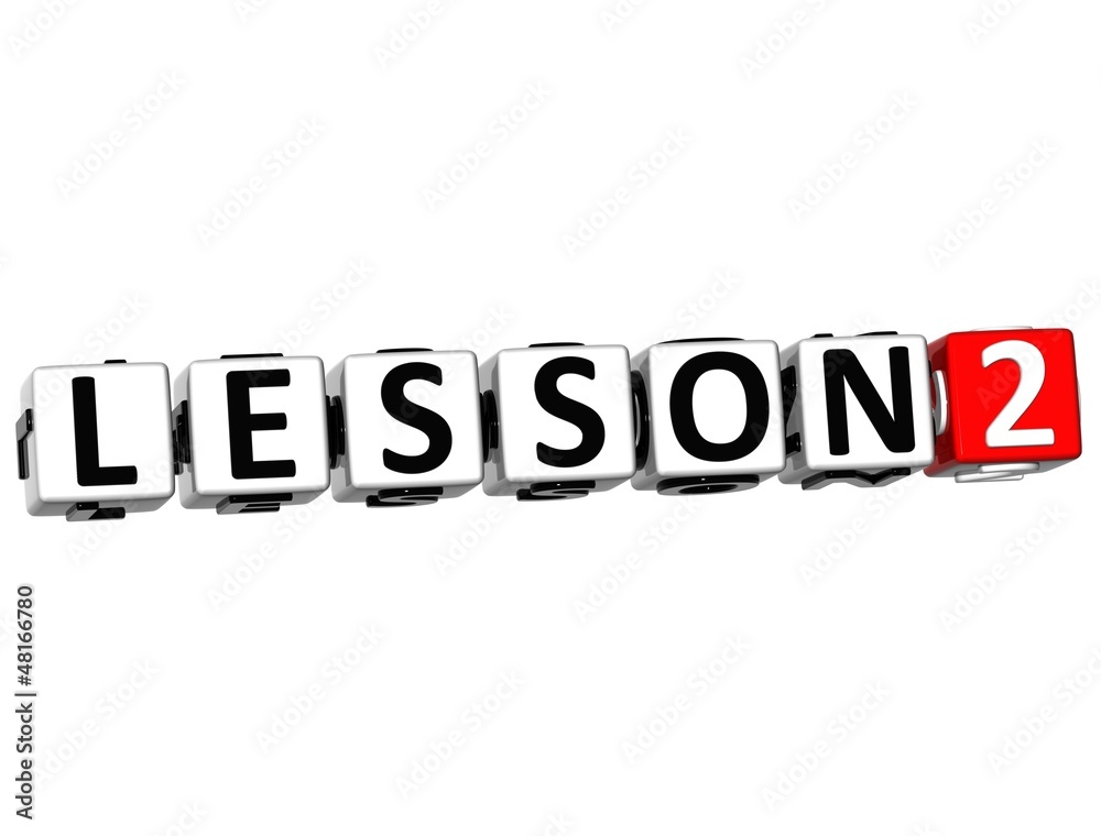 3D Lesson Button Click Here Block Text