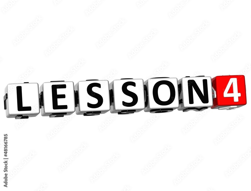 3D Lesson Button Click Here Block Text