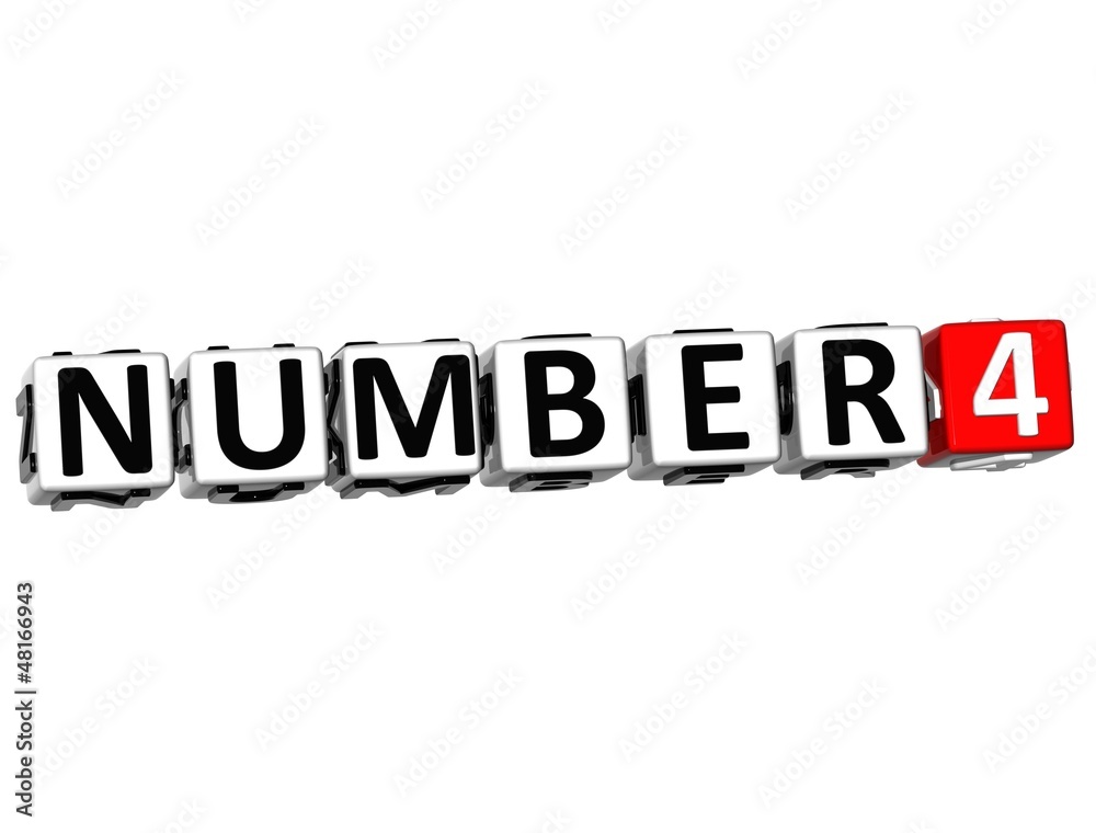 3D Number Button Click Here Block Text